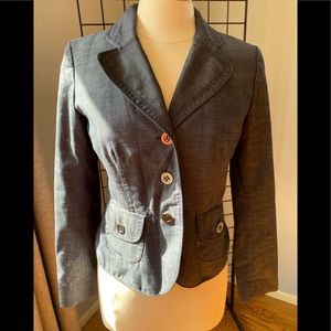 Ann Taylor Loft denim like blazer, EUC sz 4